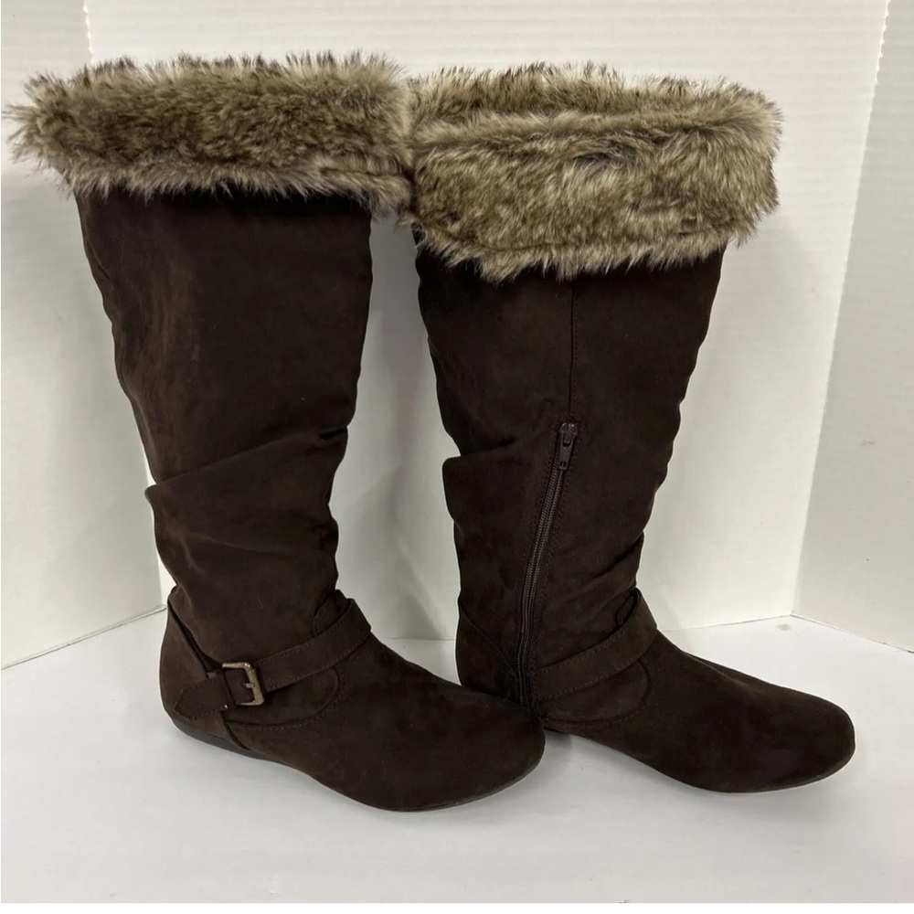 Beautiful Brown Boots w/ Faux Fur - Size 7 - Only $20 OBO